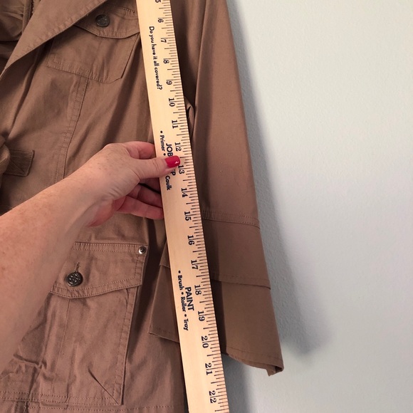 G.I.L.I 3/4 sleeve tie jacket medium tan - Picture 5 of 11